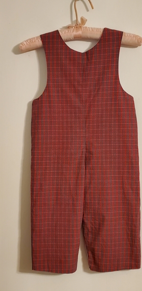 Smocked Christmas overalls- size 3 - Picture 2 of 6